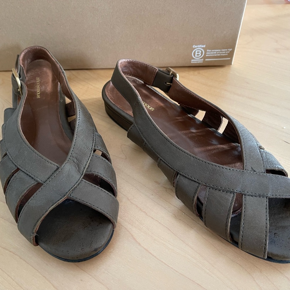 Anonymous Copenhagen Sophie Olive Slingback Sandals 37.5